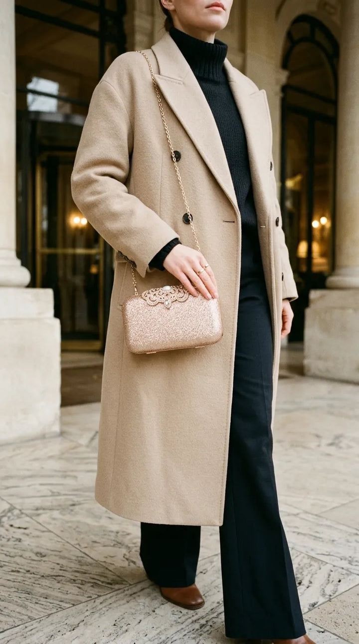 Beige Fancy Clutch For Women P24576