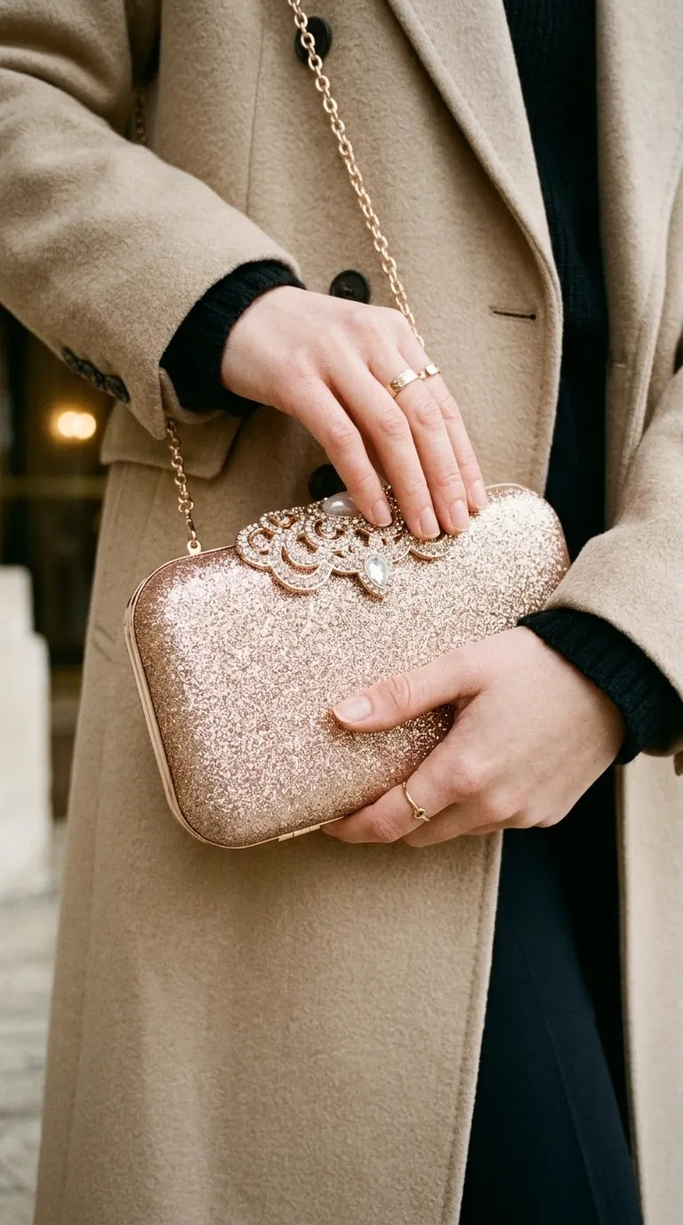 Beige Fancy Clutch For Women P24576
