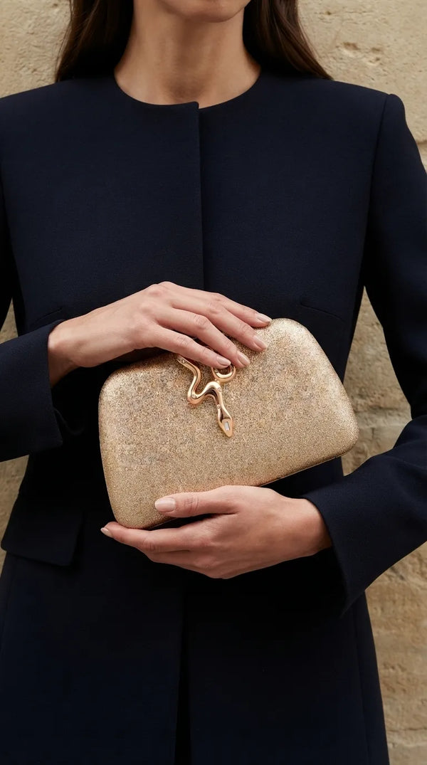 Golden Fancy Clutch For Women P24578