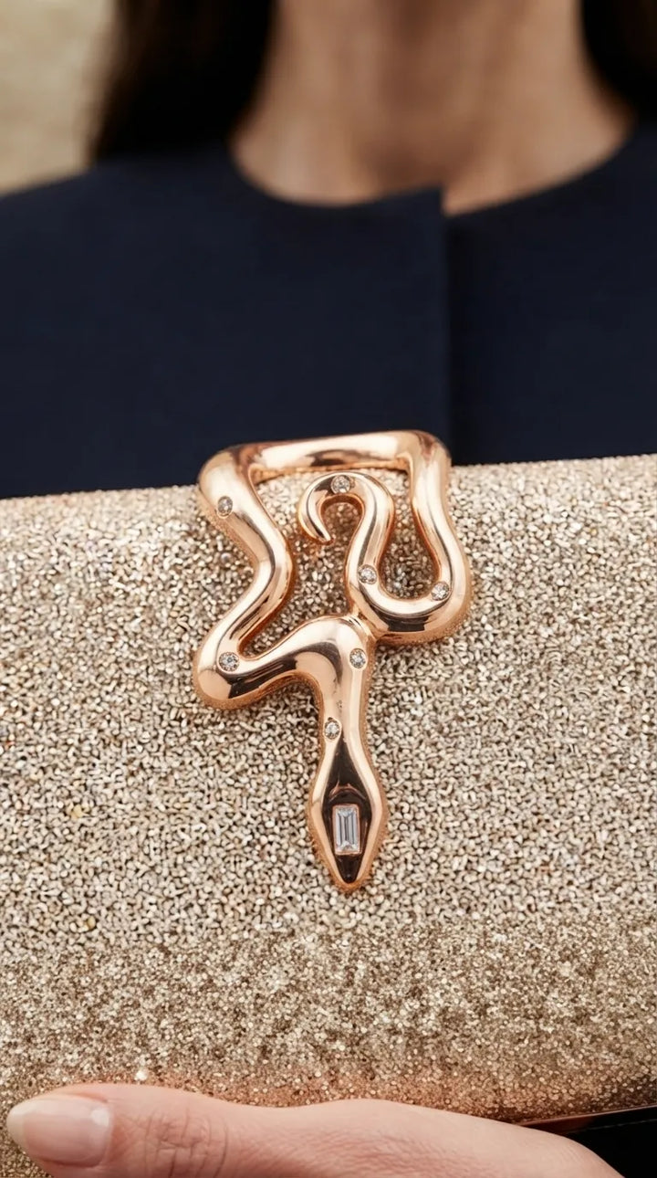 Golden Fancy Clutch For Women P24578