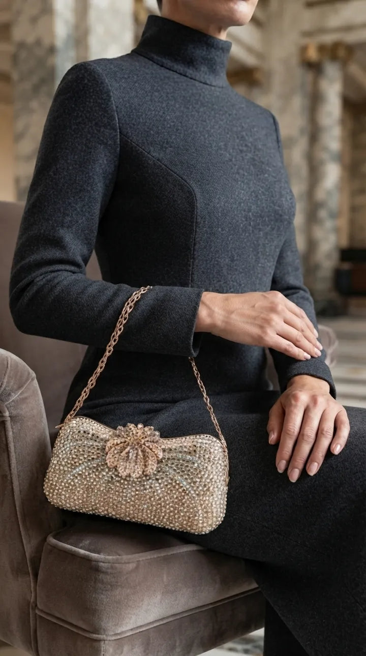 Golden Fancy Bridal Clutch P24579