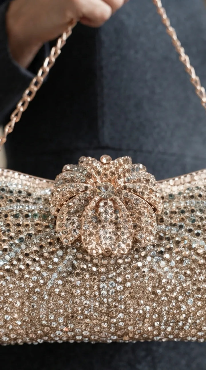 Golden Fancy Bridal Clutch P24579