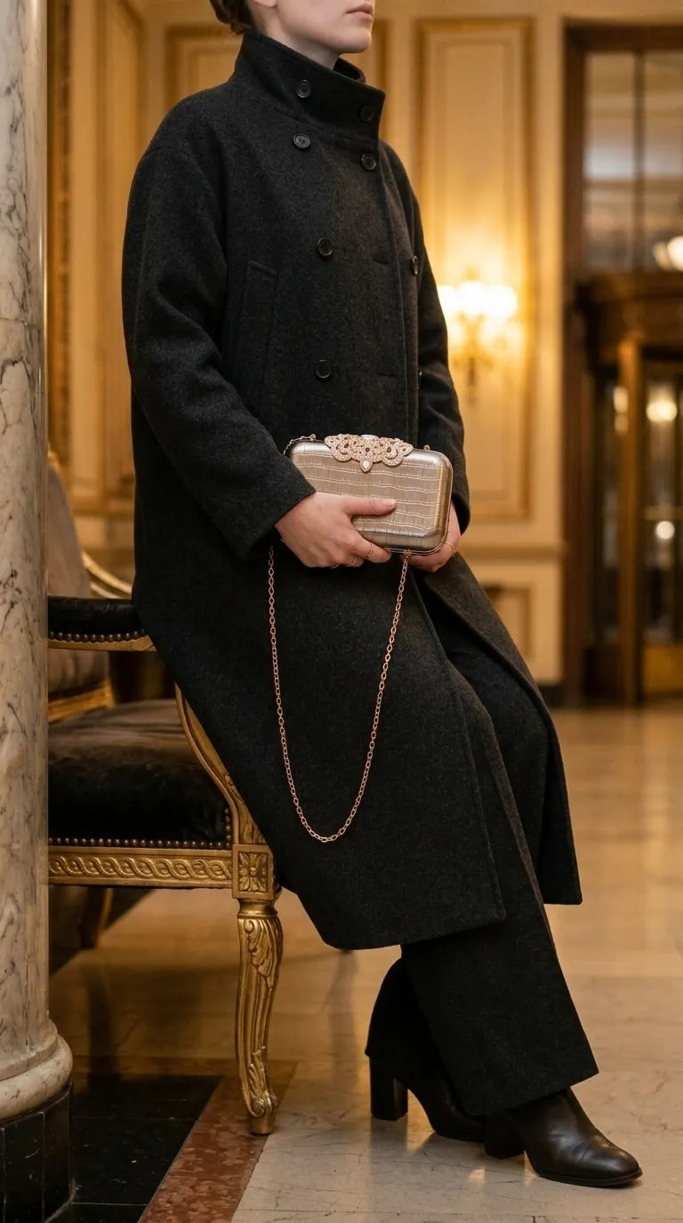 Grey Fancy Clutch For Women P24582