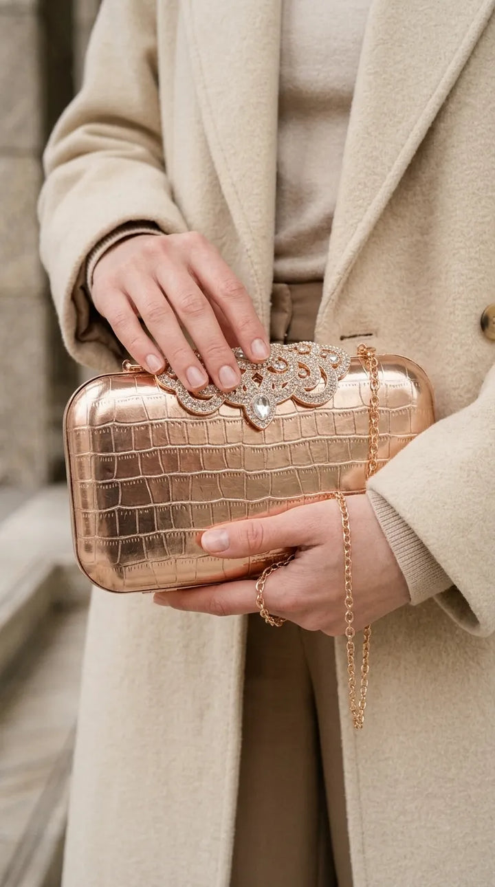 Champagne Fancy Clutch For Women P24582