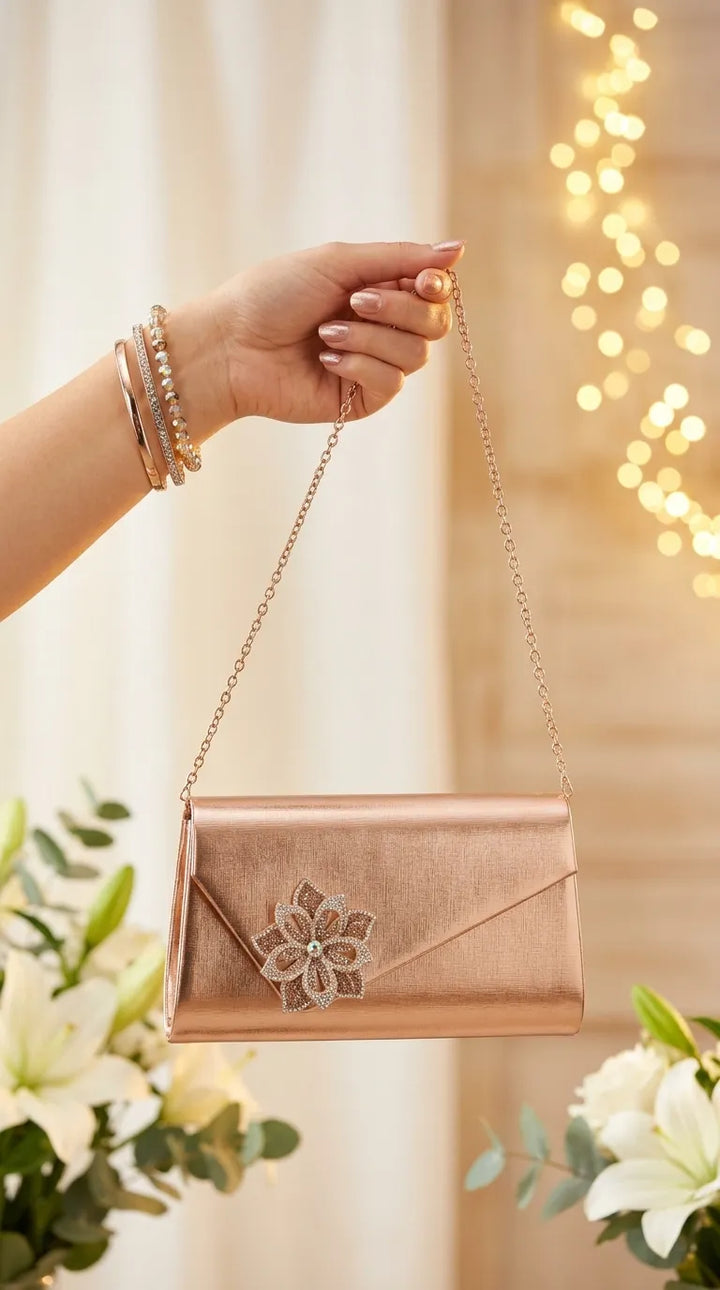 Champagne Formal Clutch For Ladies P24599
