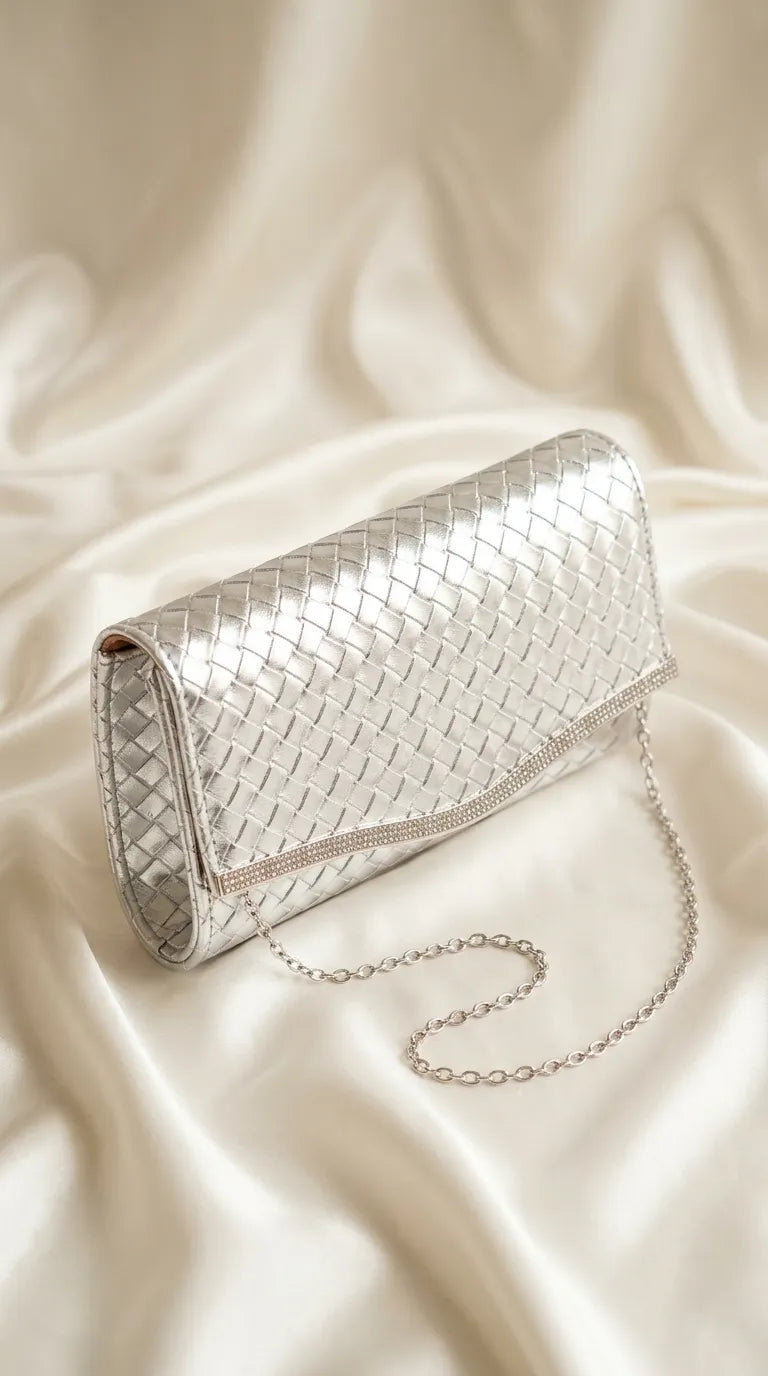 Silver Formal Clutch For Ladies P24600