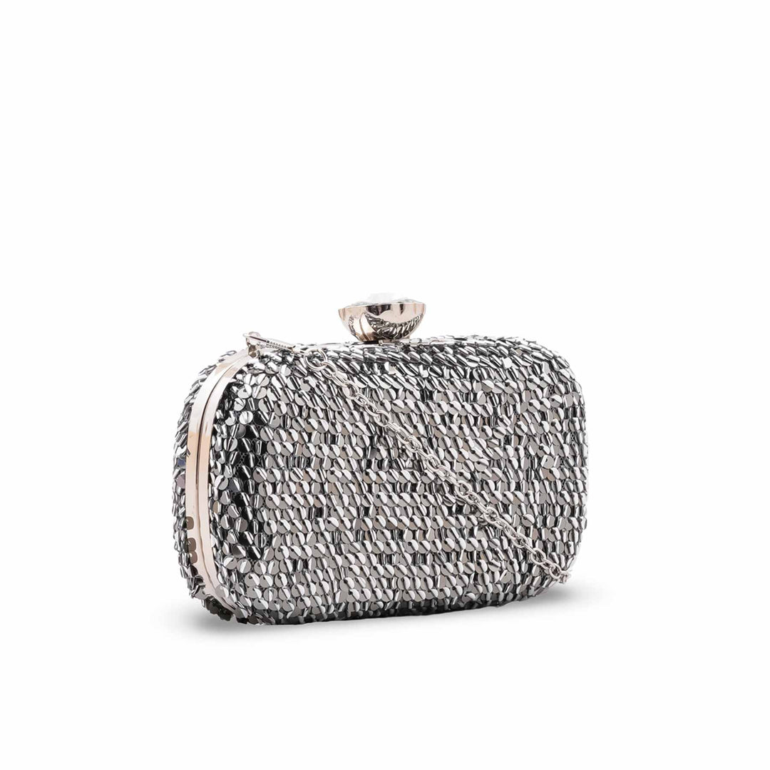 Grey Fancy Clutch For Ladies P24603
