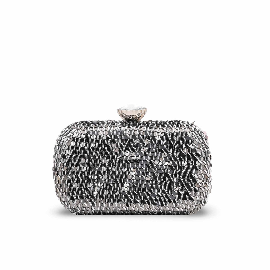 Grey Fancy Clutch For Ladies P24603