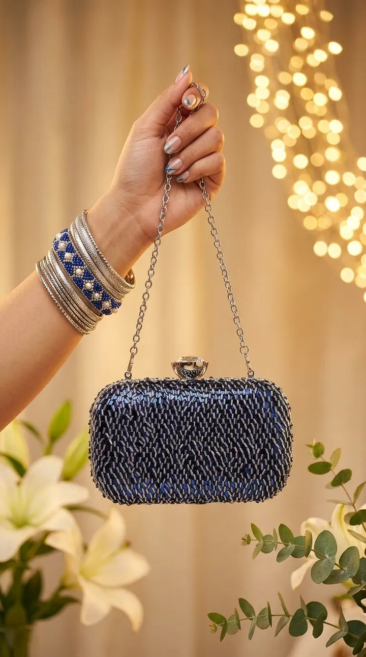 Blue Fancy Clutch For Ladies P24603