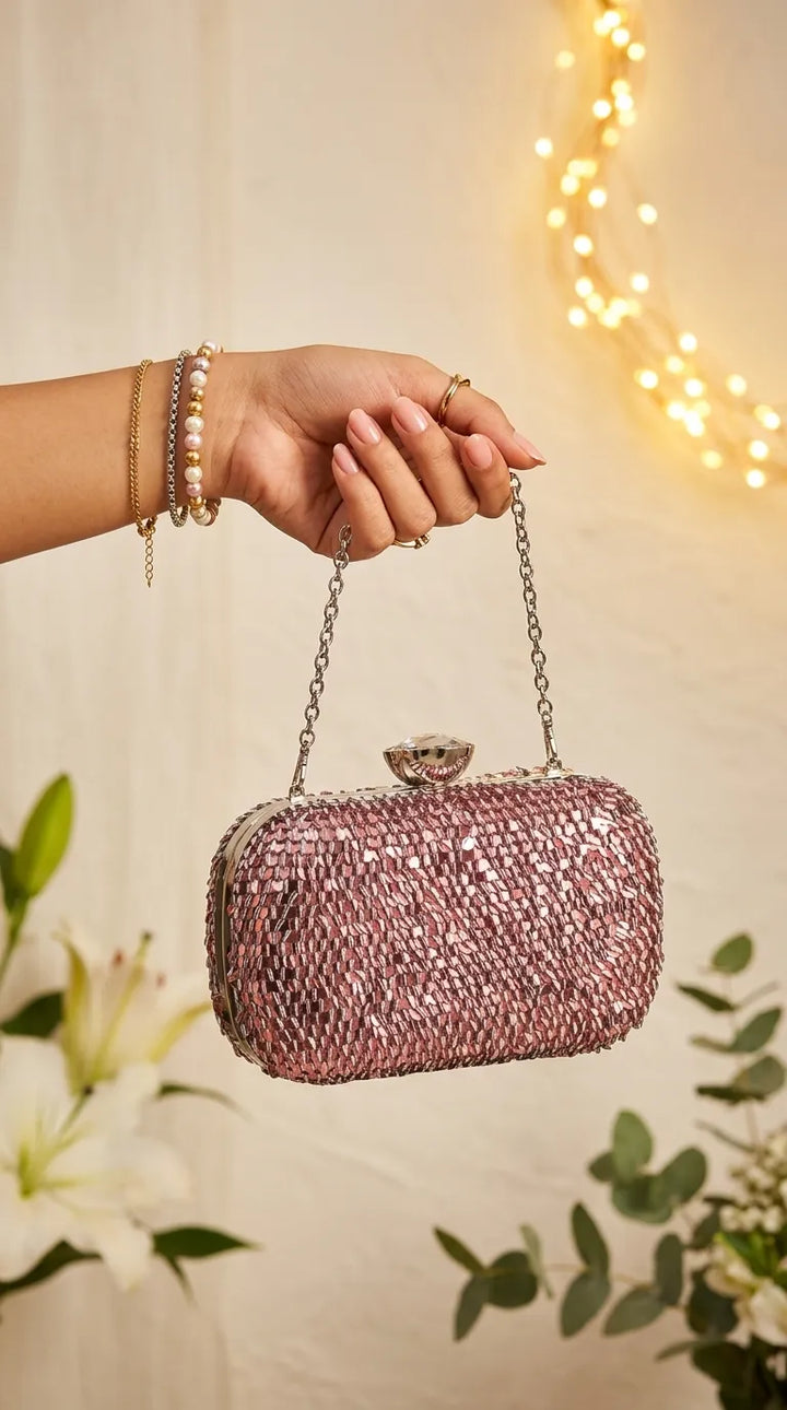Pink Fancy Clutch For Ladies P24603