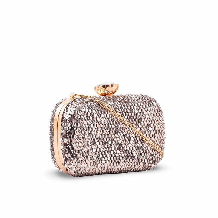 Champagne Fancy Clutch For Ladies P24603