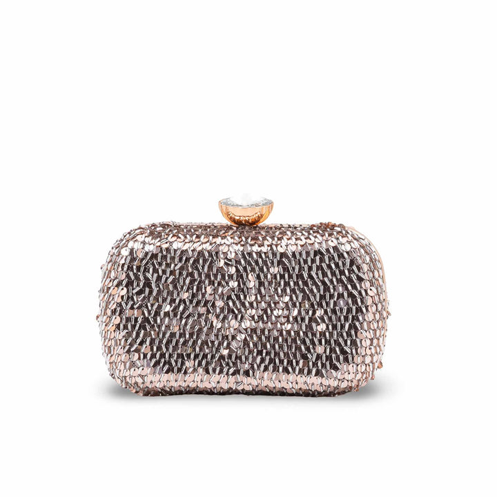 Champagne Fancy Clutch For Ladies P24603