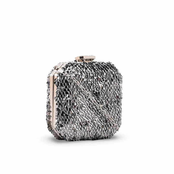 Grey Fancy Clutch For Ladies P24604