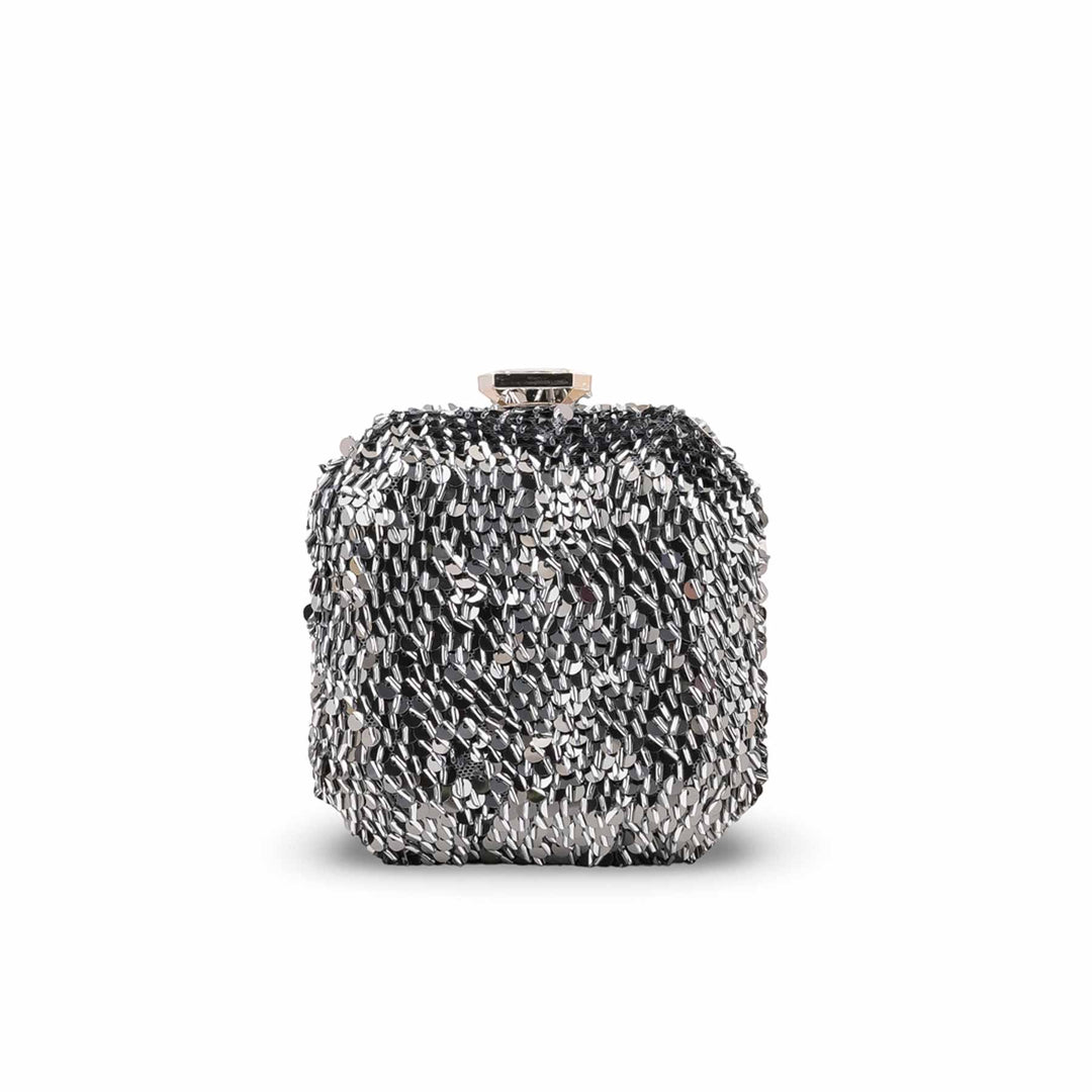 Grey Fancy Clutch For Ladies P24604
