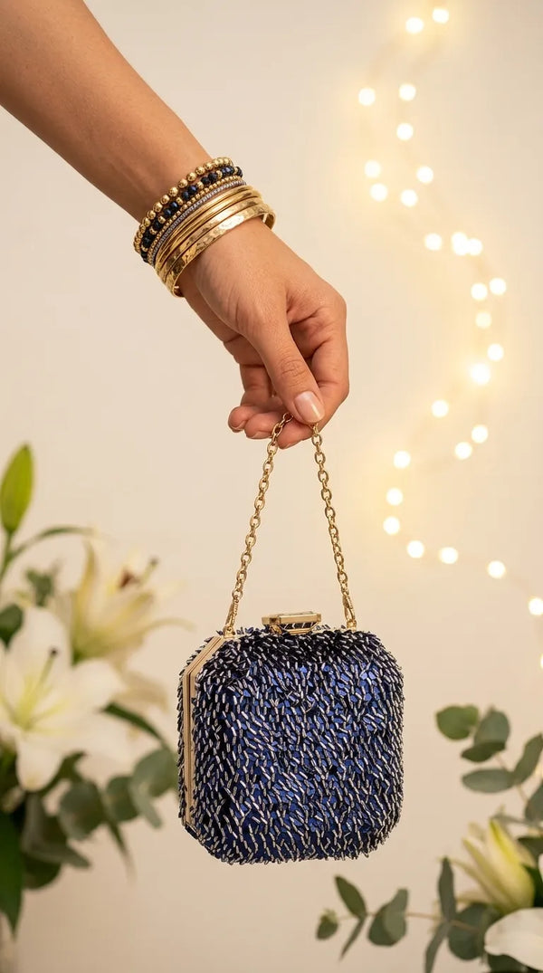 Blue Fancy Clutch For Ladies P24604