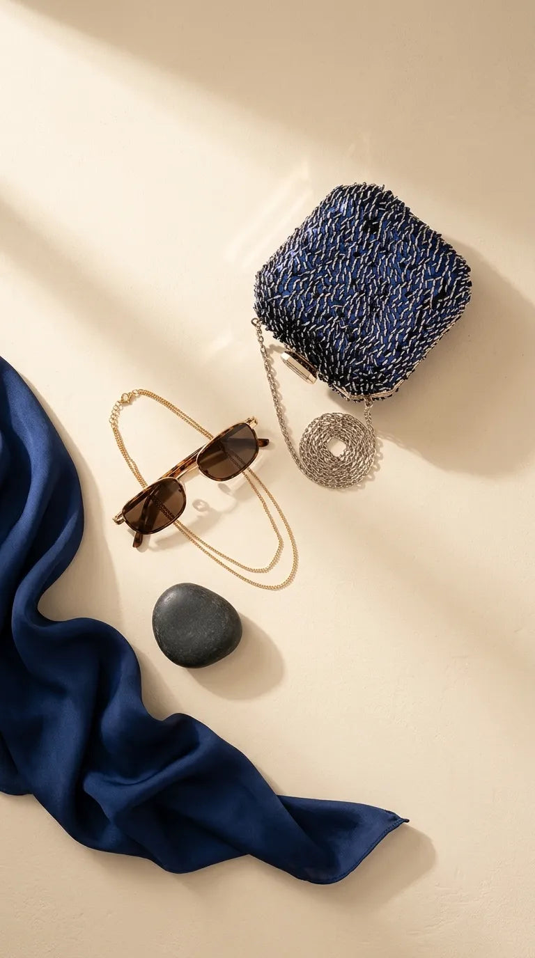 Blue Fancy Clutch For Ladies P24604