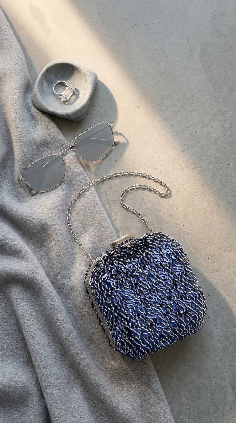 Blue Fancy Clutch For Ladies P24604