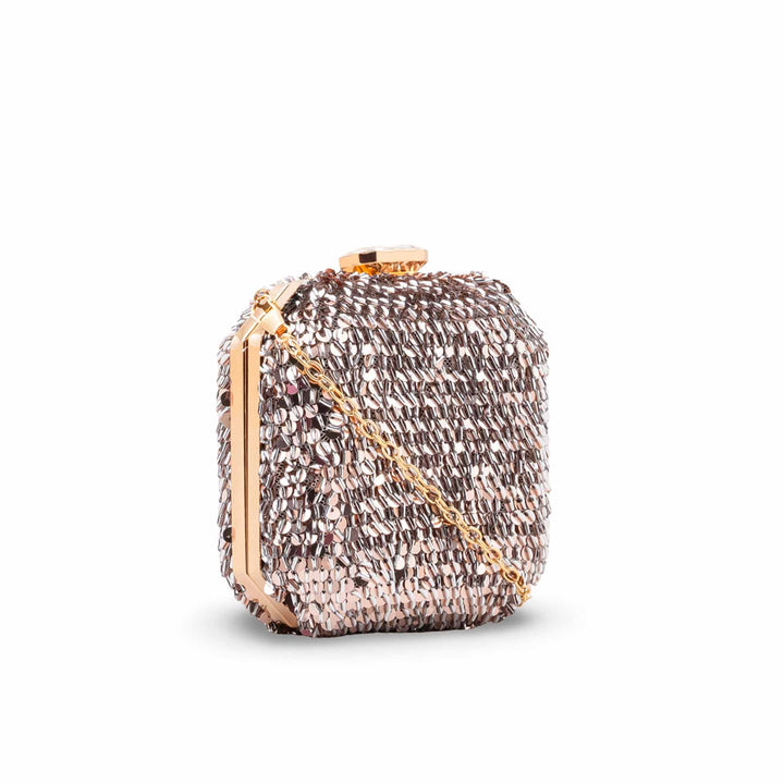 Champagne Fancy Clutch For Ladies P24604