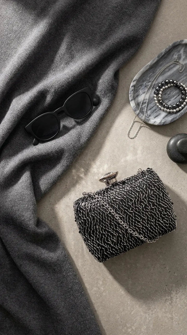 Black Fancy Clutch For Ladies P24605