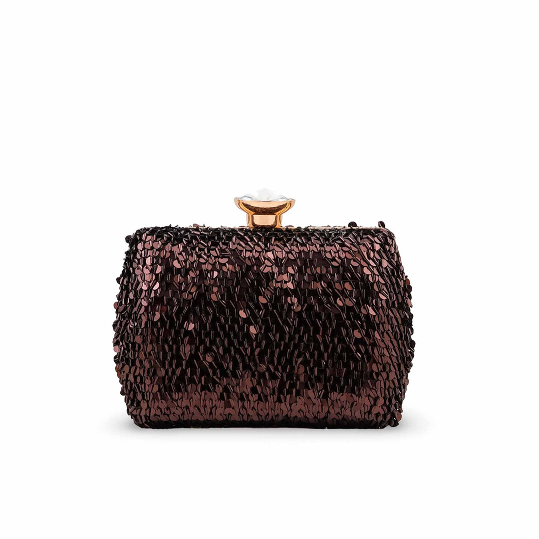 Brown Fancy Clutch For Ladies P24605