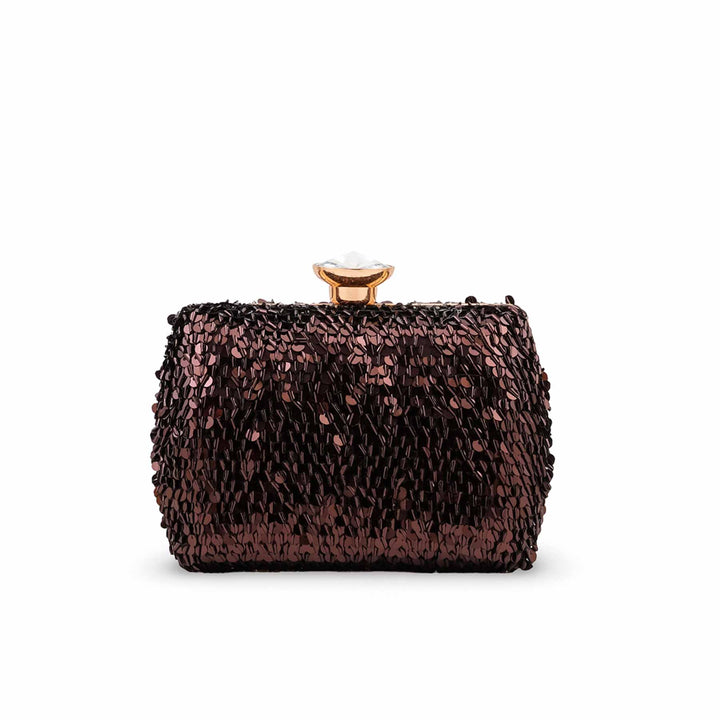 Brown Fancy Clutch For Ladies P24605