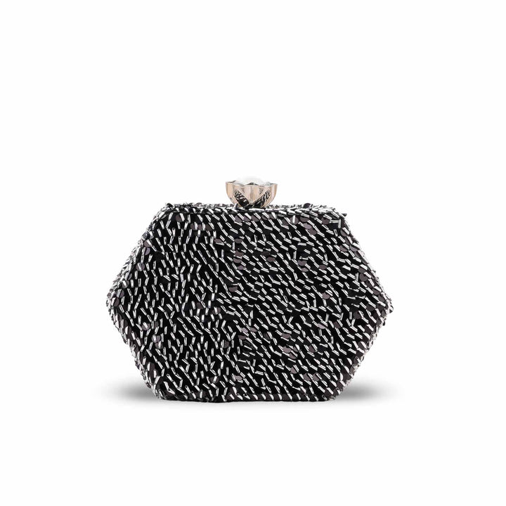 Black Fancy Clutch For Ladies P24606
