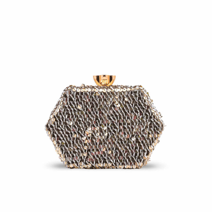 Golden Fancy Clutch For Ladies P24606