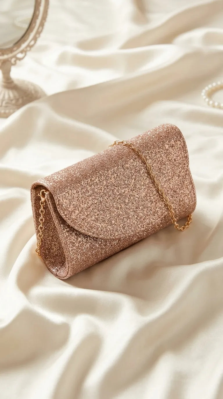 Champagne Fancy Clutch For Ladies P24608