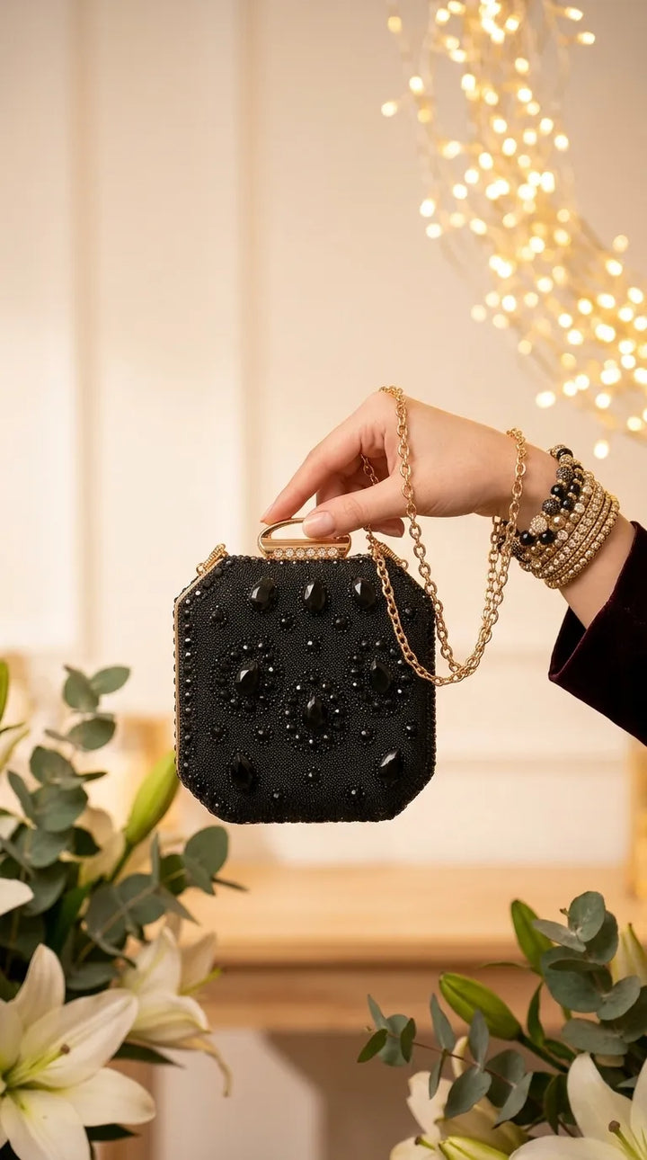 Black Bridal Clutch P24609