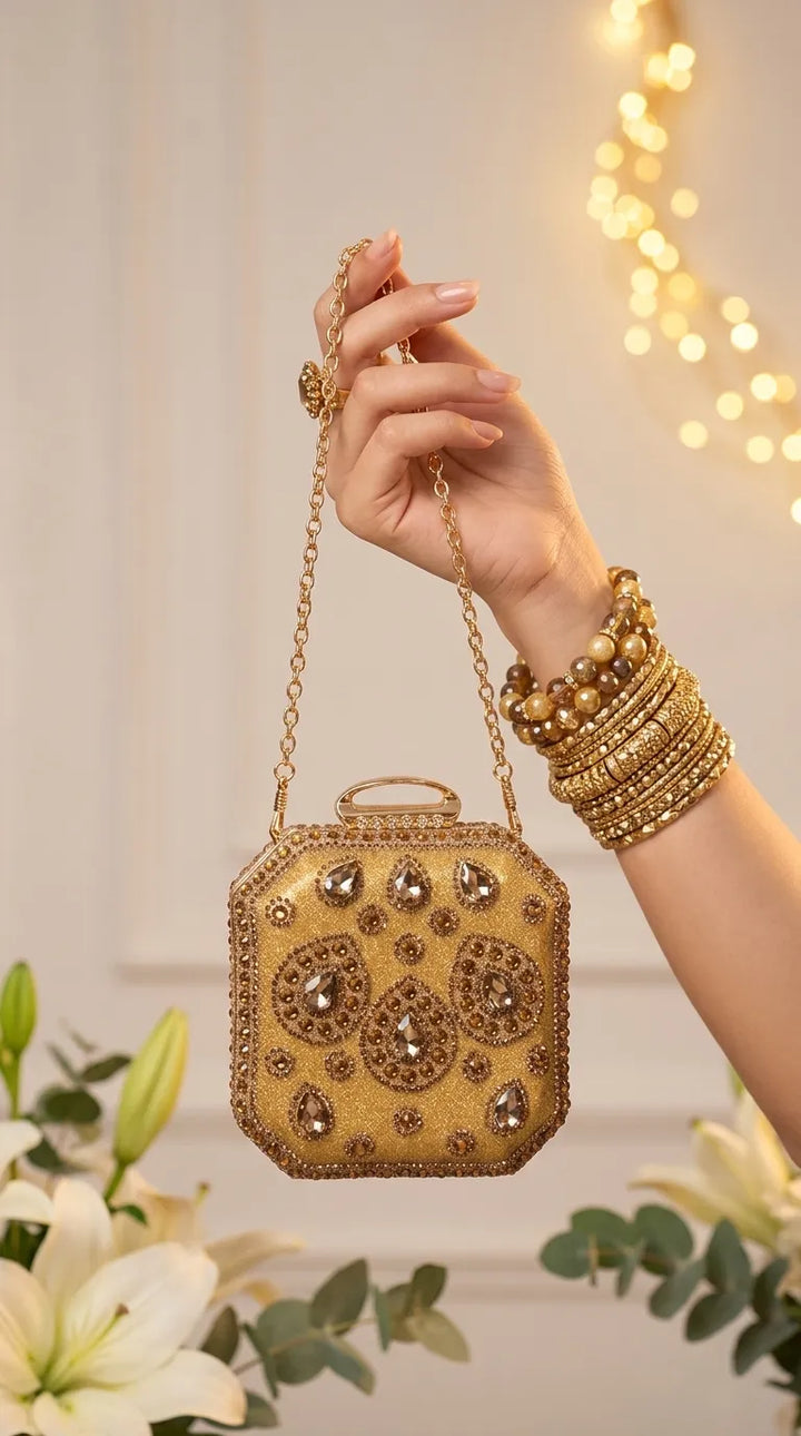 Golden Bridal Clutch P24609