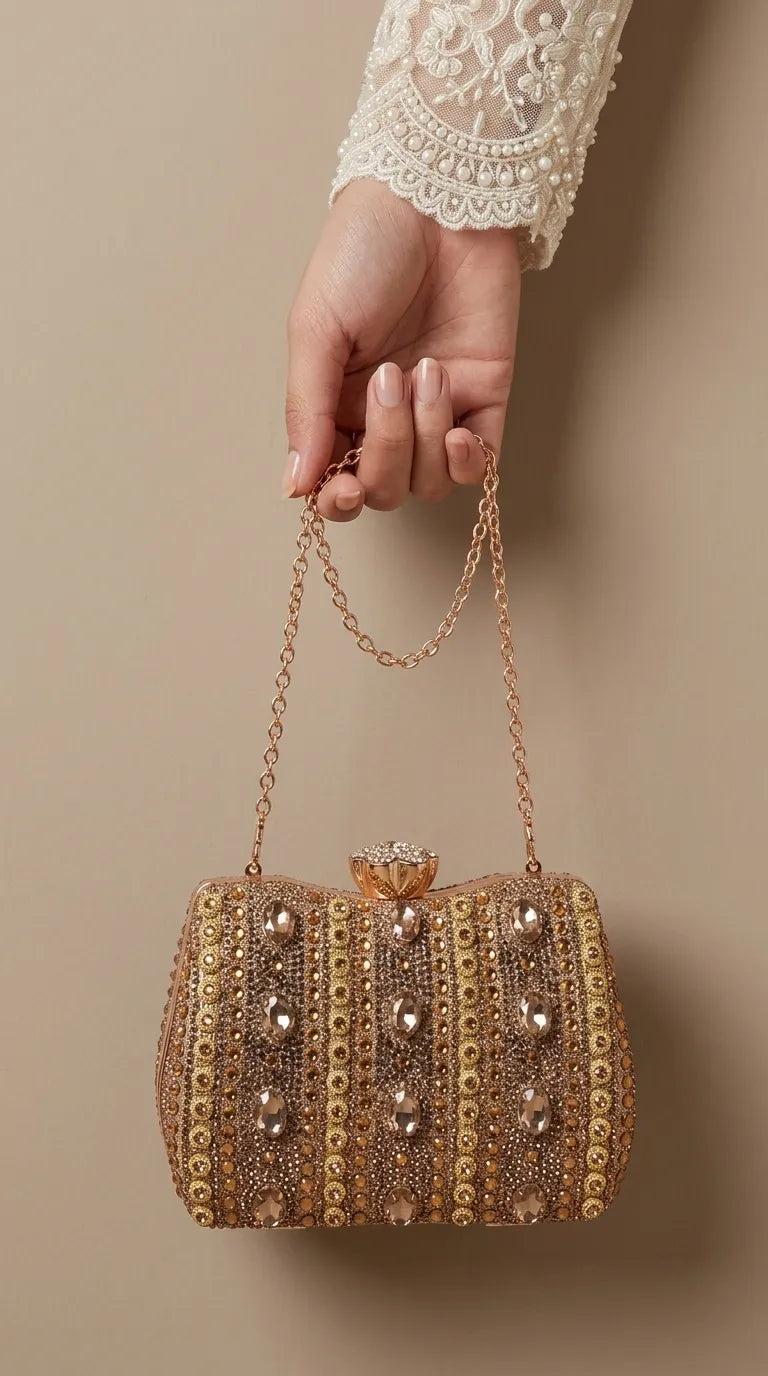 Golden Bridal Clutch P24610