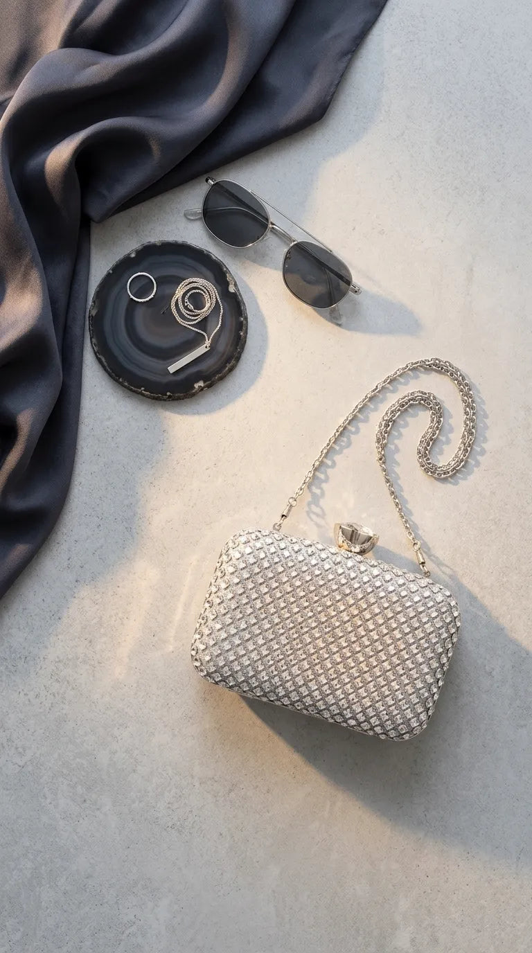Silver Bridal Clutch P24611