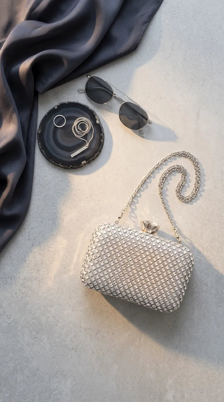 Silver Bridal Clutch P24611