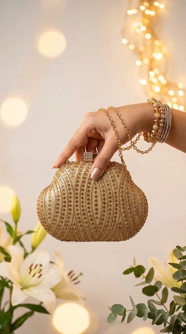 Golden Bridal Clutch P24612