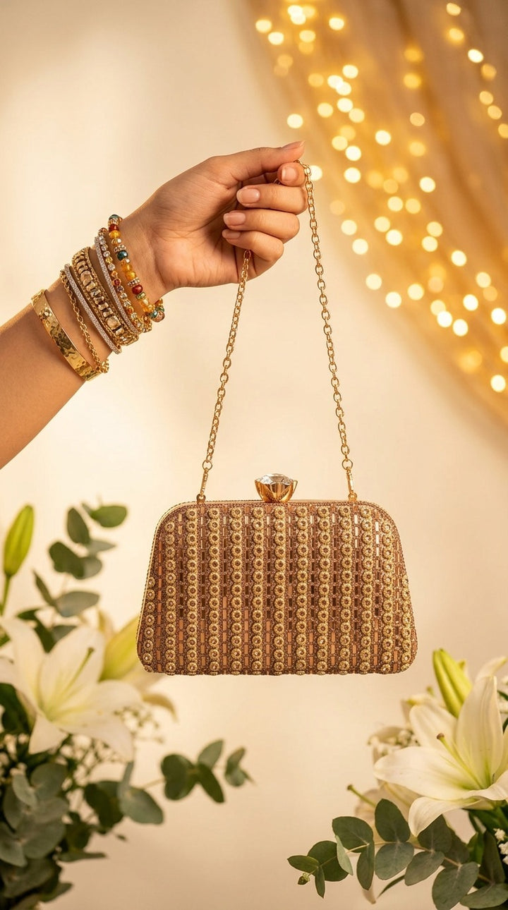 Golden Bridal Clutch P24615