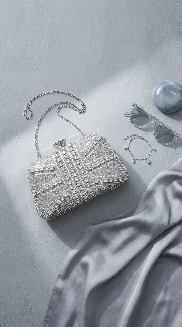 Silver Bridal Clutch P24616