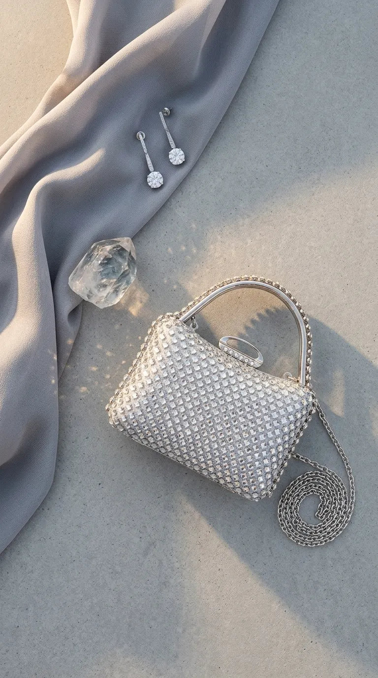 Silver Bridal Clutch P24617