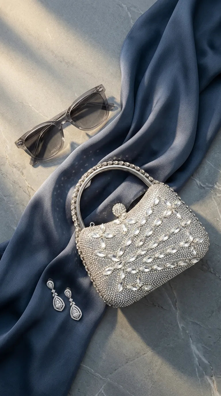 Silver Bridal Clutch P24623