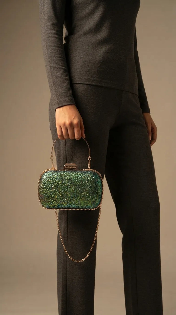 Green Fancy Clutch For Women P24647