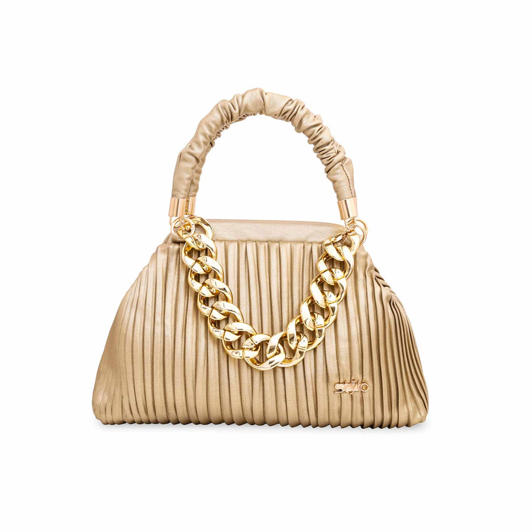 Golden Formal Hand Bag P36038