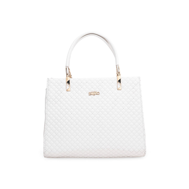 White Formal Hand Bag P36045