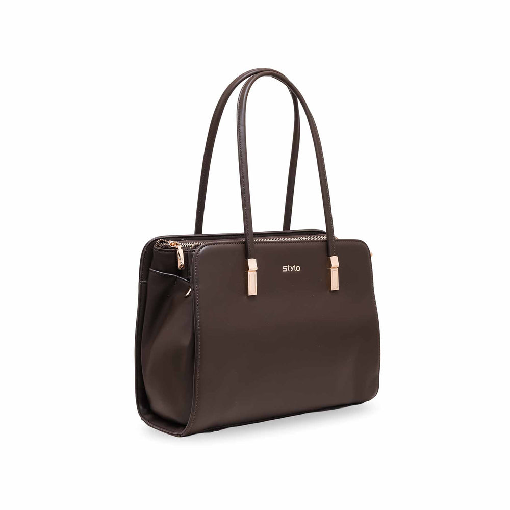 Coffee Formal Hand Bag P36122