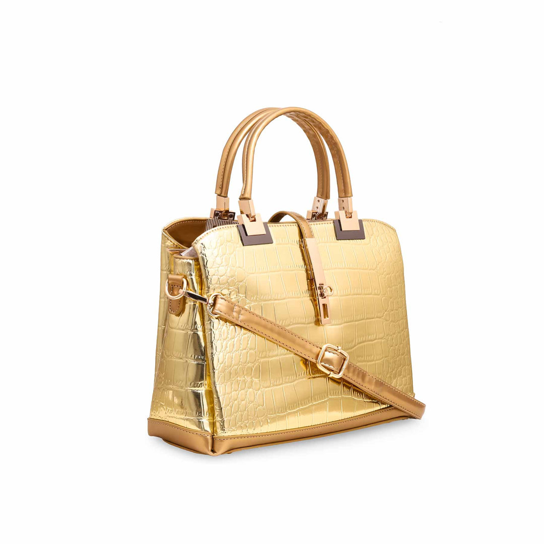 Golden Formal Hand Bag P36127