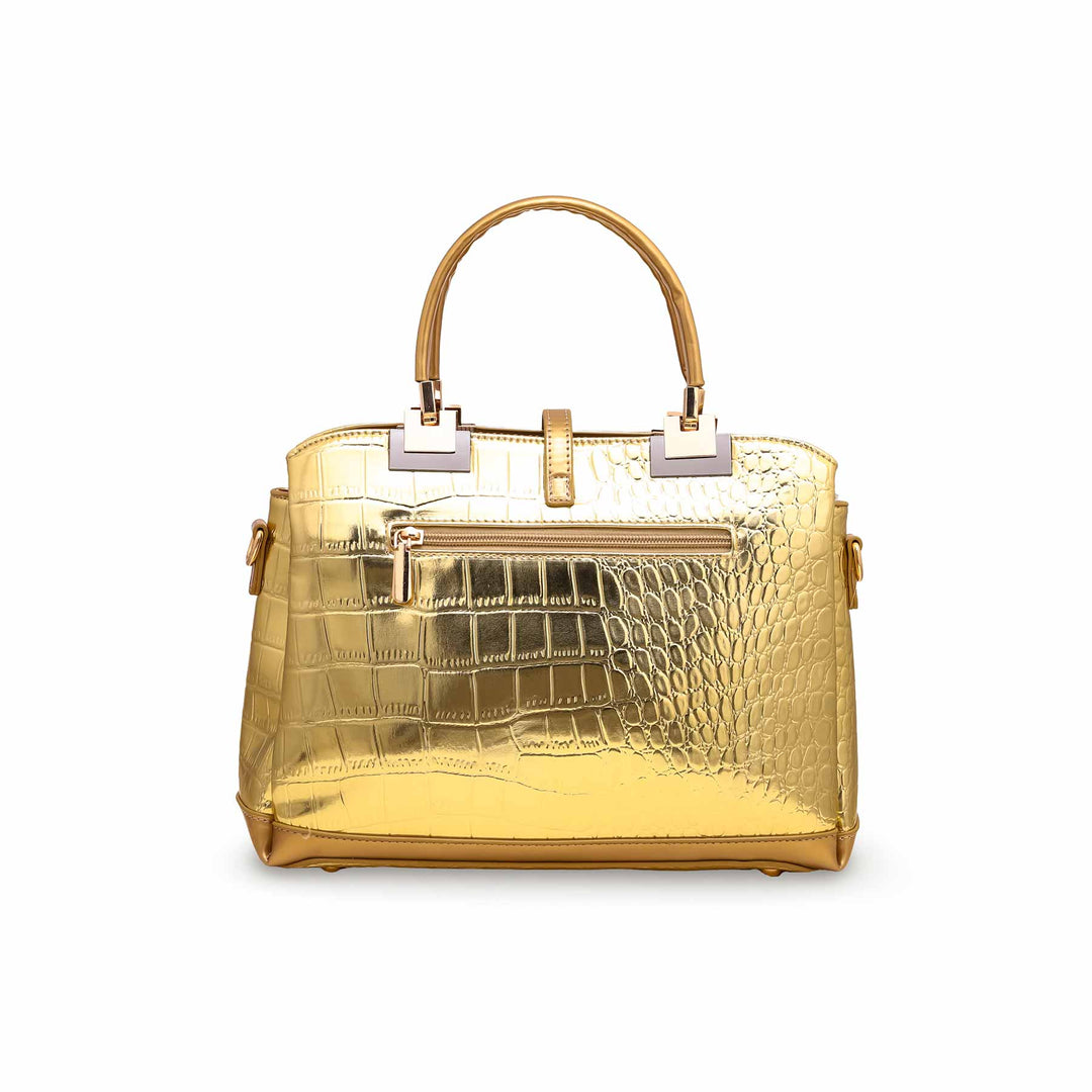 Golden Formal Hand Bag P36127