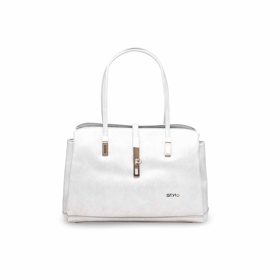 White Formal Hand Bag P36130