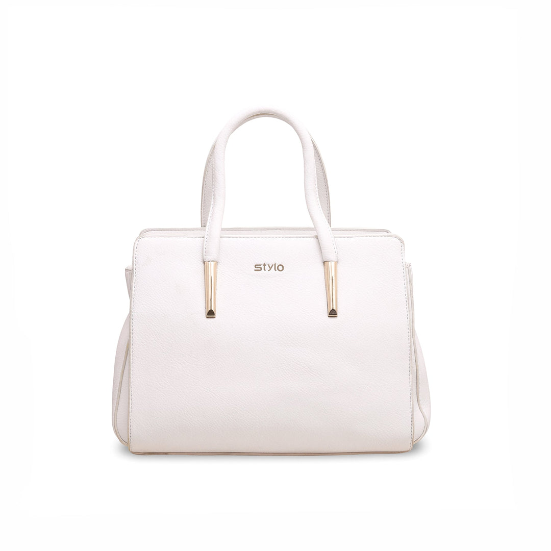 White Formal Hand Bag P36131