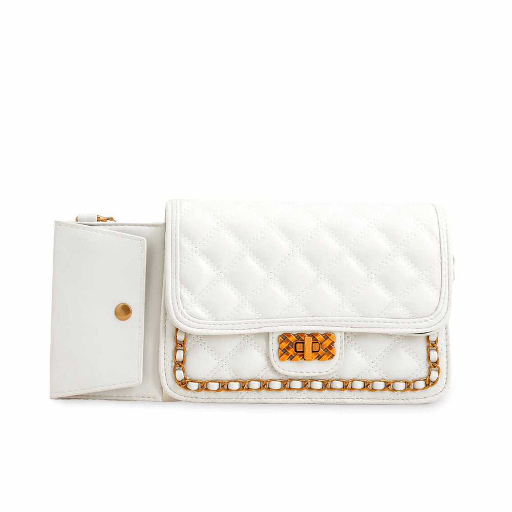 White Formal Shoulder Bag P36137