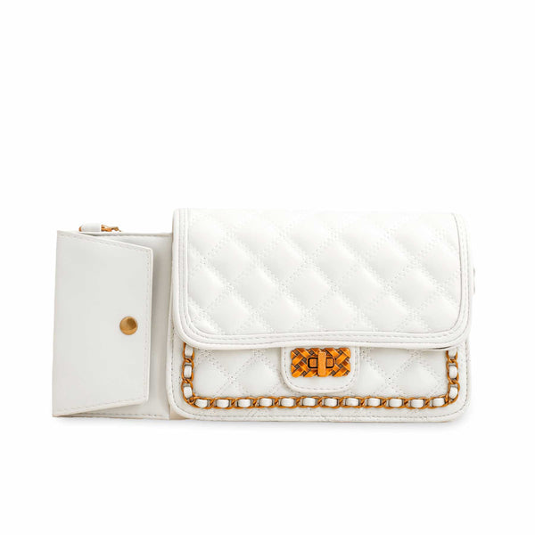 White Formal Shoulder Bag P36137