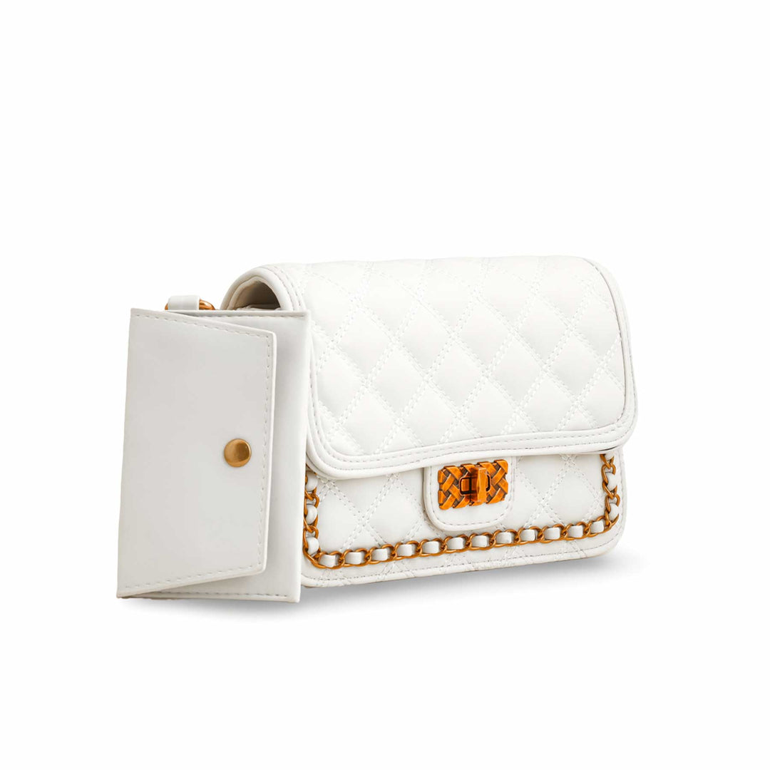 White Formal Shoulder Bag P36137