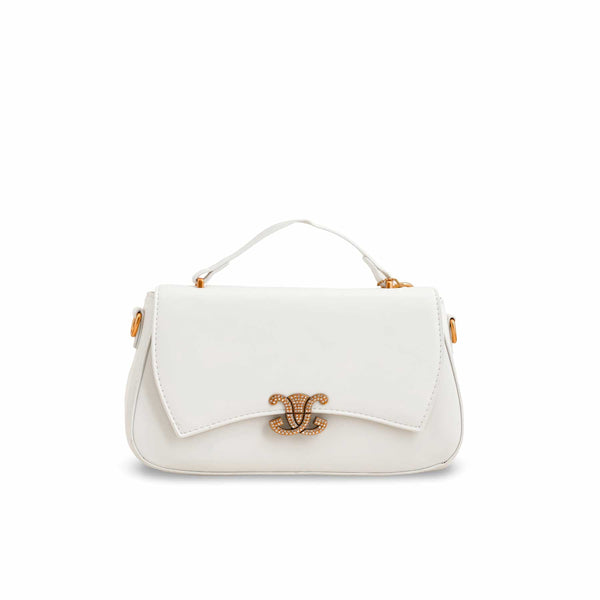 White Formal Shoulder Bag For Ladies P36140